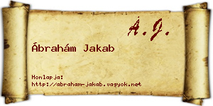 Ábrahám Jakab névjegykártya
